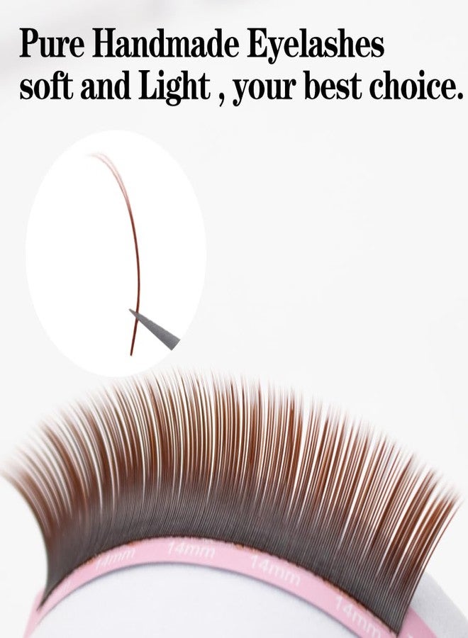 Qeelasee Double Tips Flat Ellipse Eyelash Extensions Supplies 0.20 C/CC/D curl Mix8-15mm Brown Color Faux Mink Super Soft Split Tips Lash Individual Lashes (ZS-FY-0.20C/CC/D-MIX) (0.20CC, MIX8-15) - Image 4